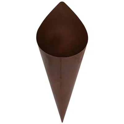 Homegifo Rusty Cone Metal Wall Planter In Brown