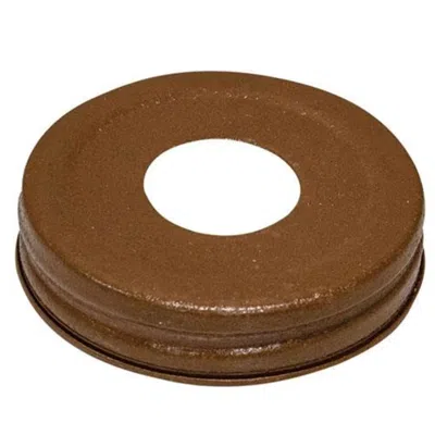 Homegifo *rusty Jar Lid Large Hole In Brown