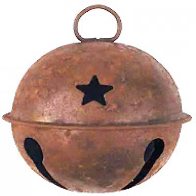 Homegifo Rusty Jingle Bell W/star Cutout 60mm In Brown