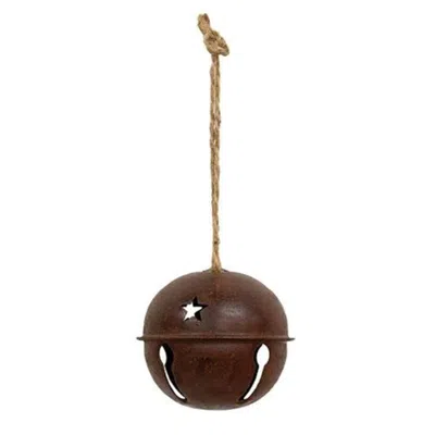 Homegifo Rusty Jingle Bell W/star Cutout 80mm In Brown