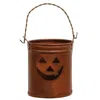 Homegifo Rusty Metal Jack O Lantern Face Luminary