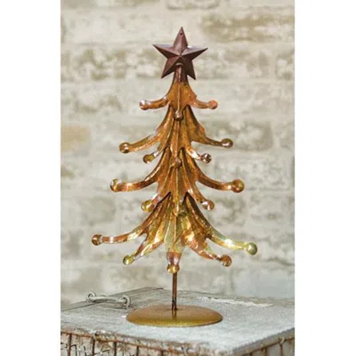 Homegifo Rusty Metal Star Tree In Gold