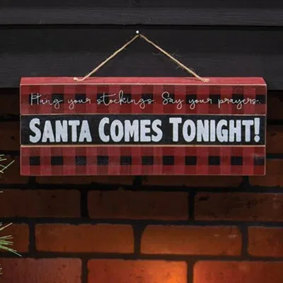 Homegifo *santa Comes Tonight Sign In Red