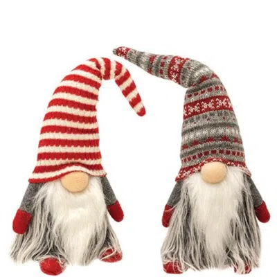 Homegifo Santa Gnome With Striped Hat 2 Asstd. In Multi