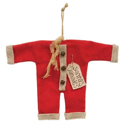 Homegifo Santa's Jammies Red Small Hanger Ornament