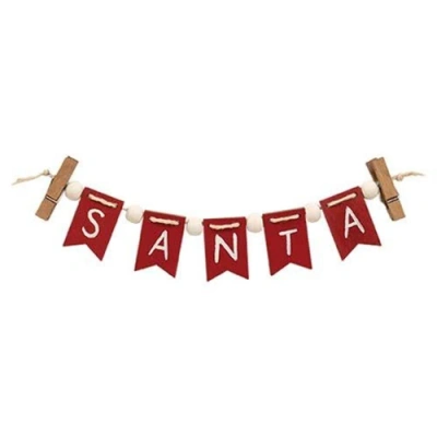 Homegifo Santa Mini Clip Banner In Red