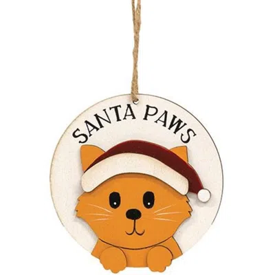 Homegifo *santa Paws Kitty Ornament In Blue