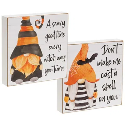 Homegifo Scary Good Time Gnome Box Sign 2 Asstd. In Multi