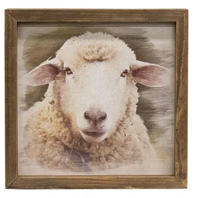 Homegifo Serious Sheep Framed Print Wood Frame In Multi
