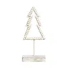 Homegifo *shabby Chic Beaded Christmas Tree On Base 11.75"
