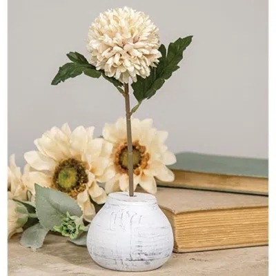 Homegifo Shabby Chic Round Flower Holder In Neutral