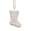 Homegifo Shabby Chic Snowflake Embossed Metal Stocking Ornament