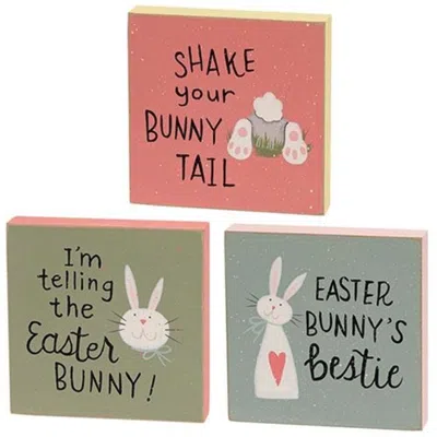 Homegifo Shake Your Bunny Tail Square Block 3 Asstd. In Multi