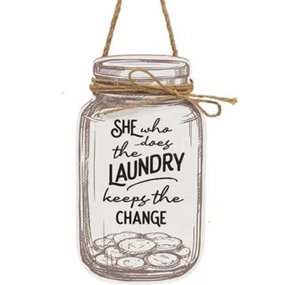 Homegifo She Who Does The Laundry Mason Jar Hanger In Transparent
