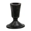 Homegifo Short Carved Black Taper Holder 3.25"