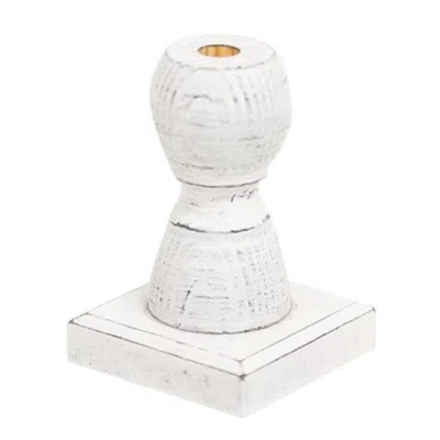 Homegifo Short White Spindle Flower Holder
