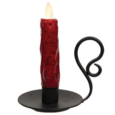 Homegifo Silicone Dipped Ruby Taper In Colonial Metal Base In Black