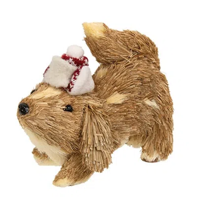 Homegifo *sisal Bowing Dog In Brown