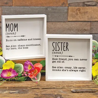 Homegifo Sister Definition Framed Box Sign In White