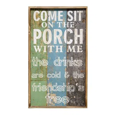 Homegifo Sit On The Porch Wooden Sign In Neutral