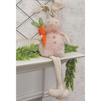 Homegifo *sitting Long Legged Rabbit W/carrot In Neutral