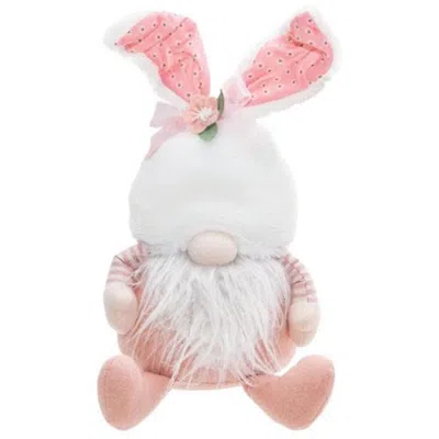 Homegifo Sitting Pink Bunny Ear Gnome