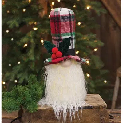 Homegifo *sitting Plaid Santa Gnome W/led Light In Multi