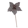 Homegifo Sm Black/white Plaid Poinsettia Spray