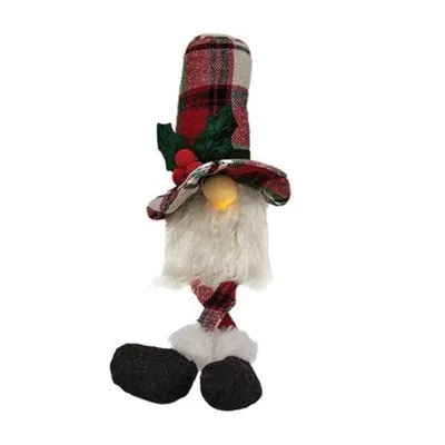 Homegifo Sm Dangle Leg Plaid Santa Gnome W/led Light In Multi