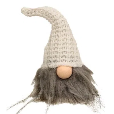 Homegifo Sm Plush Santa Gnome W/cream Hat In Gray