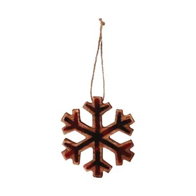 Homegifo *sm Red/black Plaid Snowflake Ornament In Neutral