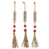 Homegifo *sm Tassel Ornament With Red And White Beads 3 Asstd.