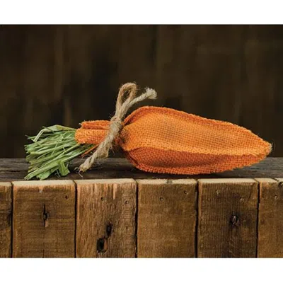 Homegifo Small Burlap Stuffed Carrot 8" In Orange