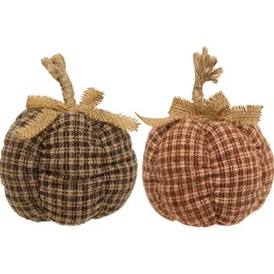 Homegifo *small Country Plaid Pumpkin 2 Asstd. In Multi