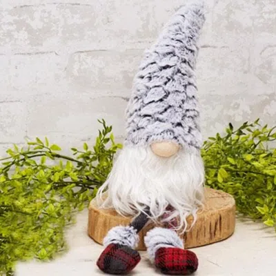 Homegifo Small Dangle Leg Plush Fur Gnome W/fluffy Hat In Multi