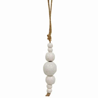 Homegifo *small Glittered White Wood Icicle Ornament