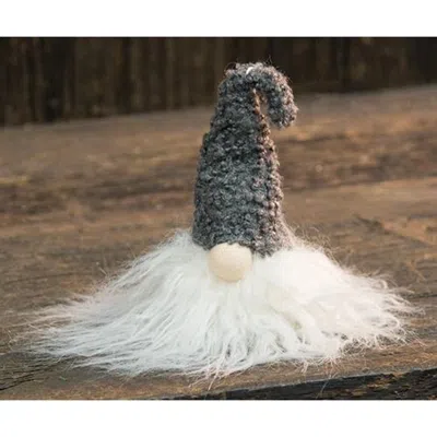 Homegifo Small Gray Gnome W/cream Beard In White