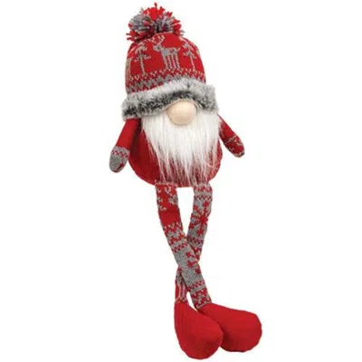 Homegifo Small Nordic Snowflake Beanie Hat Dangle Leg Gnome In Red