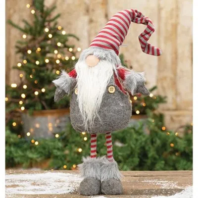 Homegifo *small Standing Plush Red/gray Gnome Santa