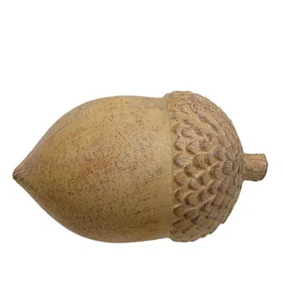 Homegifo Small Tan Resin Acorn - 2.3 X 2.3 X 3.8 In In Brown