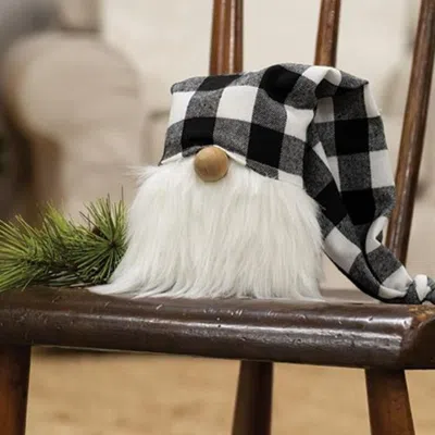 Homegifo *small White Buffalo Check Cap Gnome In Black