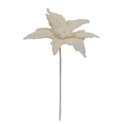 Homegifo Small White Knit Poinsettia