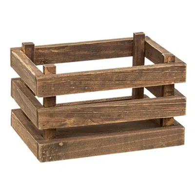 Homegifo Small Wooden Crate In Brown