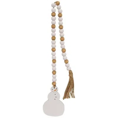 Homegifo Smiling Snowman Beaded Garland In White