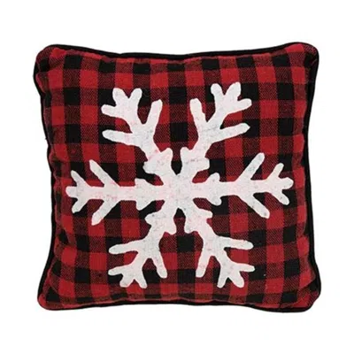 Homegifo Snowflake Lodge Pillow In Red