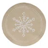 Homegifo Snowflake Natural Round Mat