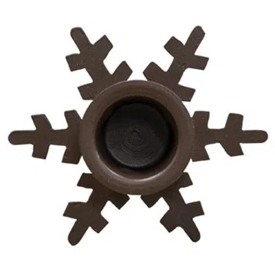 Homegifo Snowflake Taper Holder In Brown