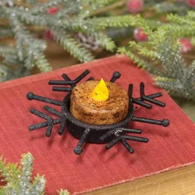 Homegifo Snowflake Tealight Holder In Black