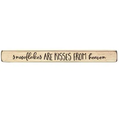 Homegifo Snowflakes Are Kisses From Heaven Engraved Block 1.75" X 18" In Neutral