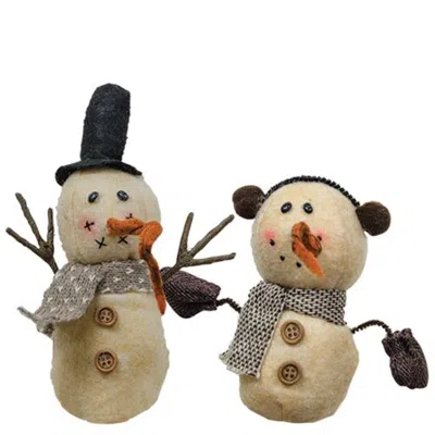 Homegifo Snowman Plush Ornament Asst. In Blue